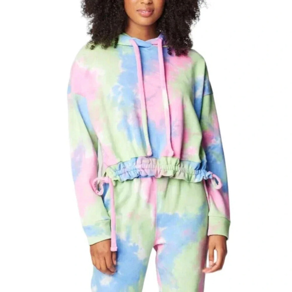 Blank NYC Tie Dye Cinched Tease Me Hooded Sweatshirt S - Picture 1 of 4